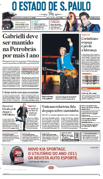 Jornal O Estado de SP em PDF, Segunda, 22 de Novembro 2010