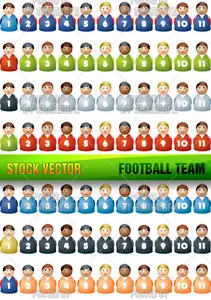 Stock Vector - Football team