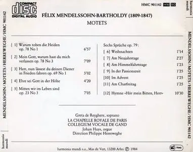 Philippe Herreweghe, Collegium Vocale Gent, La Chapelle Royale - Felix Mendelssohn Bartholdy: Motets & Psaumes (1984)