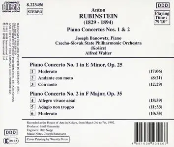 Joseph Banowetz, Alfred Walter, Czecho-Slovak State Philharmonic Orchestra - Rubinstein: Piano Concertos Nos. 1 & 2 (1992)