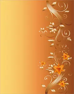 Vector Floral corner design for wedding (GOLD)