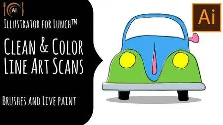Illustrator for Lunch™ - Road Trip - Custom Brushes and Live Paint