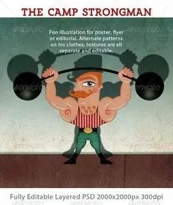 GraphicRiver Strong Man. Muscle Man on a Stage.