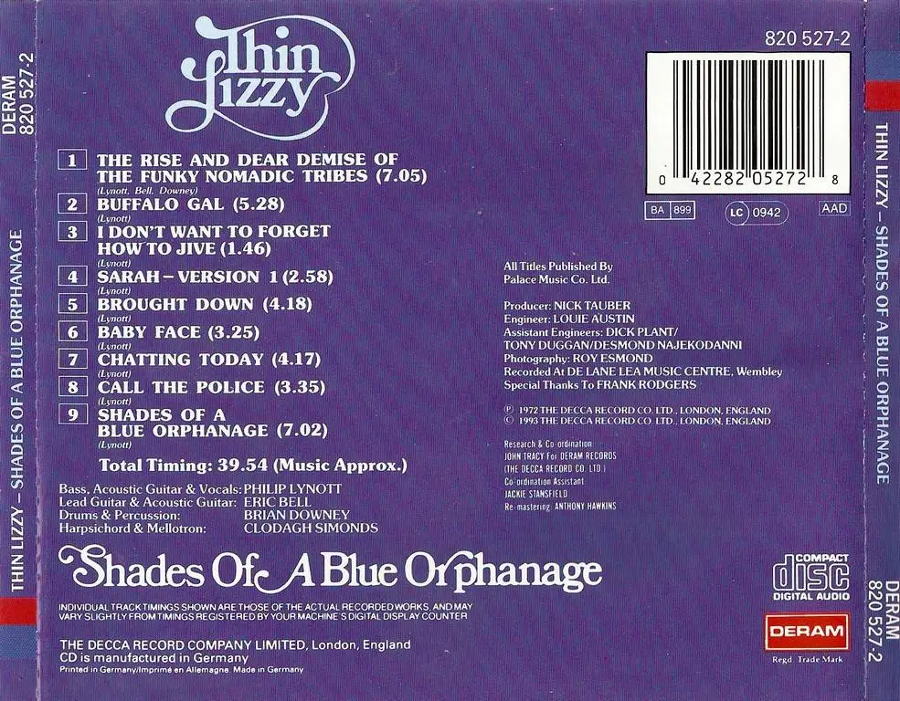 Thin Lizzy - Shades Of A Blue Orphanage (1972) {1993, Remastered ...