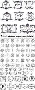 Vectors - Vintage Monograms Labels 7