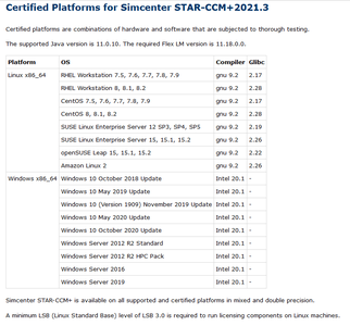 Siemens Star CCM+ 2021.3.1