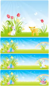 Spring easter vectors