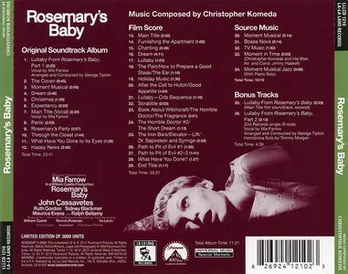 Christopher (Krzysztof) Komeda - Rosemary's Baby: Music From the Motion Picture (1968) Expanded Limited Edition 2012