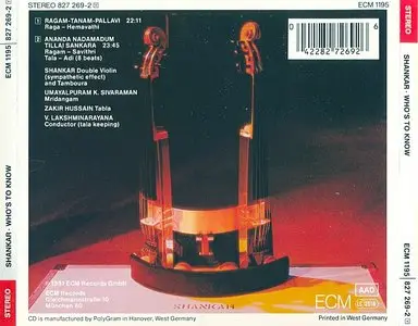 Shankar - Who's To Know (1981) {ECM 1195}