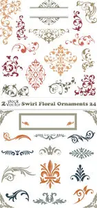 Vectors - Swirl Floral Ornaments 24