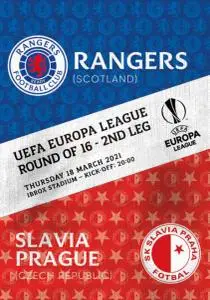 Rangers Football Club Matchday Programme - Rangers v Slavia Pra - 18 March 2021