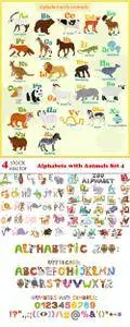 Vectors - Alphabets with Animals Set 4