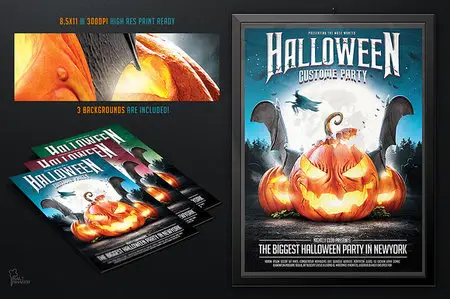 CreativeMarket - Halloween Party Flyer template