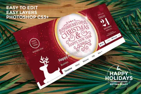 CreativeMarket - Happy Holidays - Facebook Covers HD