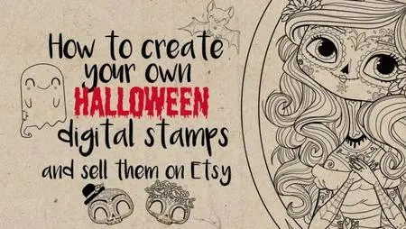 How to make your own Halloween digital stamps and sell them on Etsy