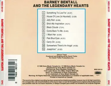 Barney Bentall And The Legendary Hearts - Barney Bentall And The Legendary Hearts (1988)