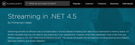 Streaming in .NET 4.5 by Mohamad Halabi