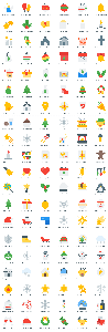 120 EPS, SVG Vector Web Icons - Christmas And New Year 2018