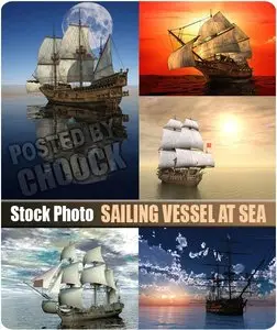 Sailing vessel at sea - Stock Photo