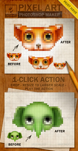 GraphicRiver - Pixel Art Creator Photoshop Action