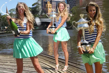 Victoria Azarenka - Posing with Australian Open Trophy in Melbourne January 29, 2012