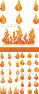Icon Flames of fire and vector