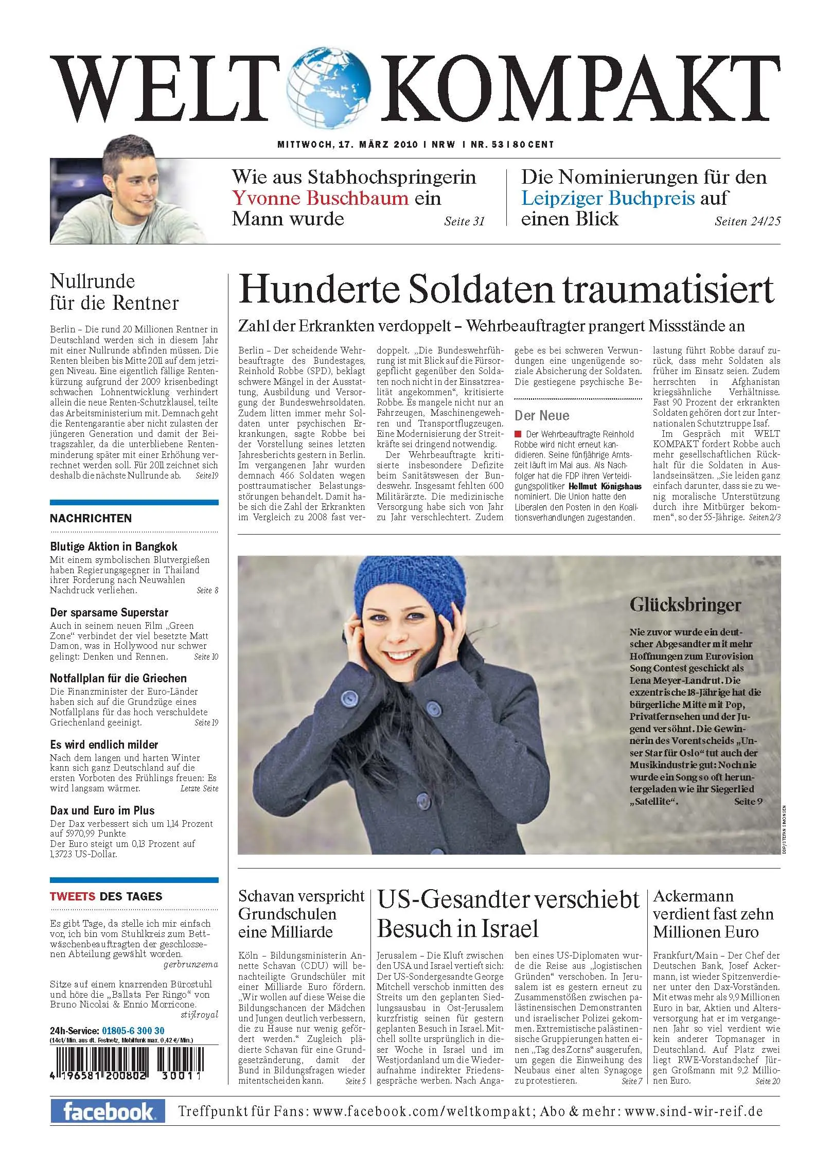 Die Welt kompakt vom 17. Maerz 2010