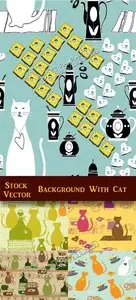 Stock Vector - Background With Cat