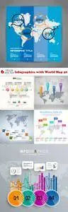 Vectors - Infographics with World Map 40