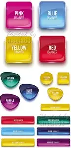 Color Glossy Banners Vector