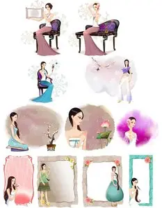 Vector Girl Frames