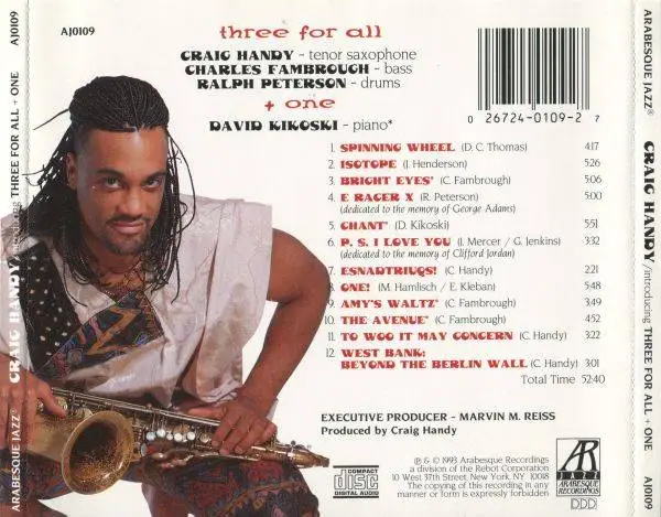 Craig Handy - Introducing Three for All & One (1993) {Arabesque}
