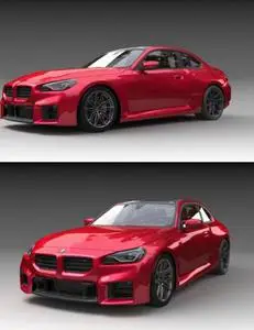 BMW M2 Coupe G87 2023 (low-poly game rip) 3D Model