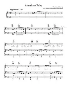 American baby - Dave Matthews Band (Piano-Vocal-Guitar)