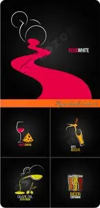 Logos drinks vector 10