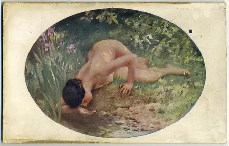 Antique postcards: a female image