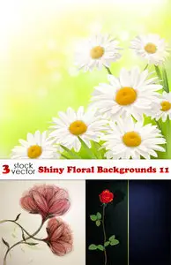 Vectors - Shiny Floral Backgrounds 11