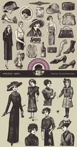 Retro Woman Fashion Vector