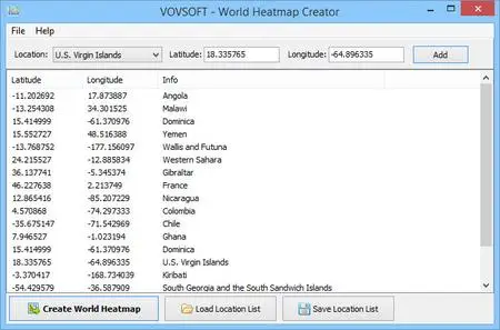 VovSoft World Heatmap Creator 1.7 Portable