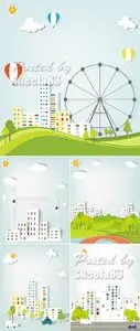 Funny Urban Landscapes Vector