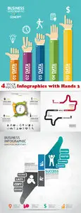 Vectors - Infographics with Hands 3
