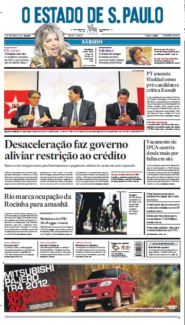 Jornal O Estado de SP em PDF, Sabado, 12 de Novembro de 2011