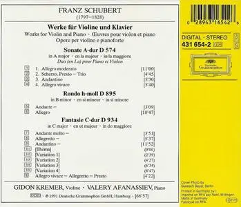 Gidon Kremer, Valery Afanassiev - Schubert: Works for Violin and Piano (1999)