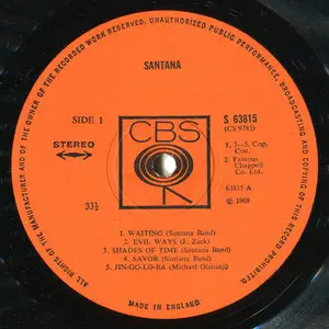 Santana - Santana {Original UK} vinyl rip 24/96 (NEW Rip-NEW Rig)