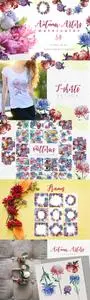 CreativeMarket - Autumn Asters Watercolor png - 3453032