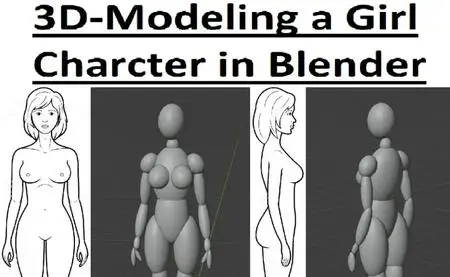 3D-Modeling a Female Character in Blender using Spheres