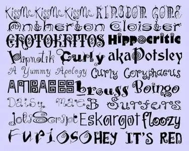 Fancy Curly fonts