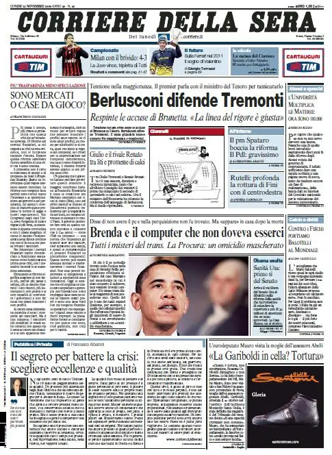 Il Corriere della Sera (23-11-09)