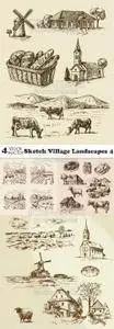 Vectors - Sketch Village Landscapes 4