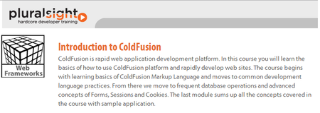 pluralsight - Introduction to ColdFusion (2013)